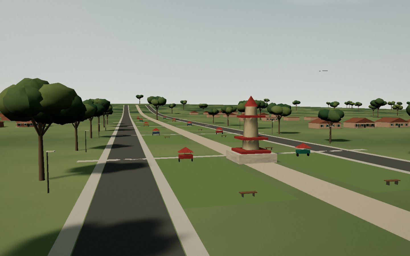 Avenue et monument — interprétation 3D